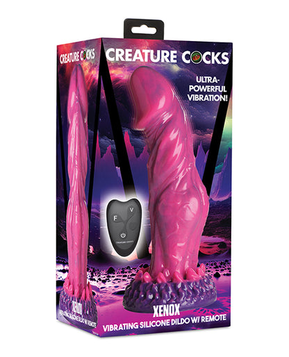 Packaging for the Creature Cocks Xenox Vibrating Remote-Controlled Dildo | Kinkly Shop