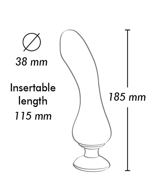 Illustrated outline shows the shape and size of the vibrator with measurements shown on it | Kinkly Shop