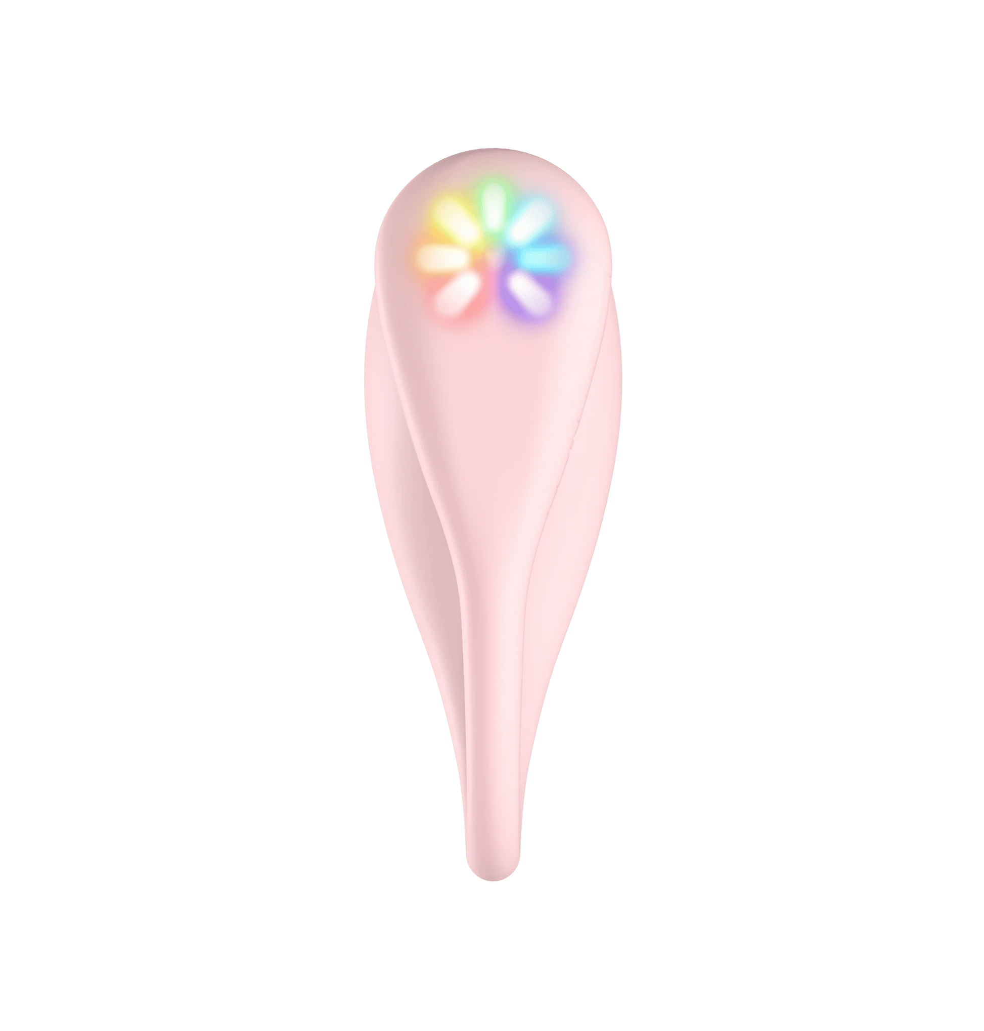 Top down view of the KIIROO Spot showcasing how much thinner the toy's tail is compared to the width of the insertable portion of the vibe. | Kinkly Shop