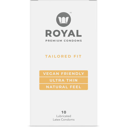 Preservativos de látex vegano ultrafinos Royal Tailored Fit (paquete de 10)