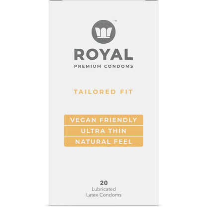 Preservativos de látex vegano ultrafinos Royal Tailored Fit (paquete de 10)