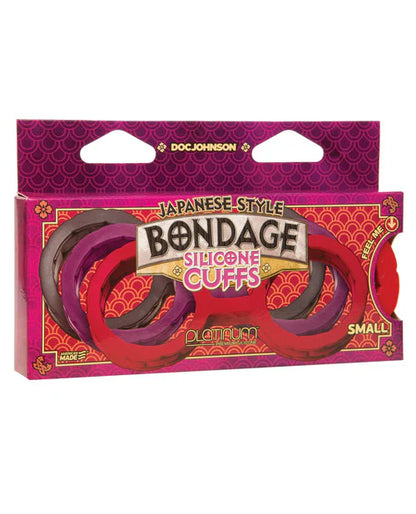 Japanese Bondage Silicone Cuffs Large Black