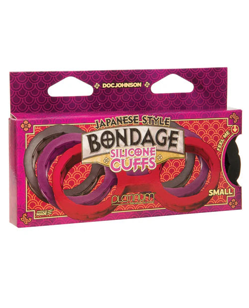 Japanese Bondage Silicone Cuffs Large Black