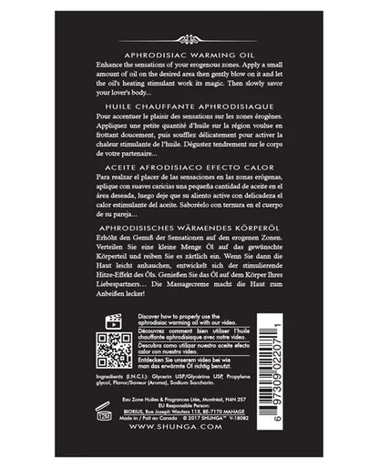 Shunga Warming Oil - 3.5 Oz Midnight Sorbet