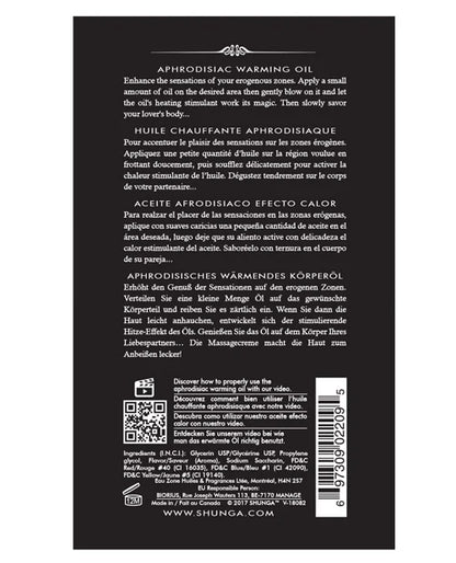 Shunga Warming Oil - 3.5 Oz Midnight Sorbet