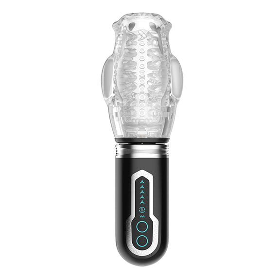 The Thrusting, Vibrating & Rotating Masturbator in front of a plain white background | Kinkly Shop