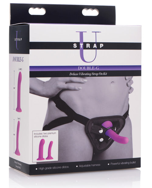 Packaging for the Double G Vibrating Strap-On Kit| Kinkly Shop