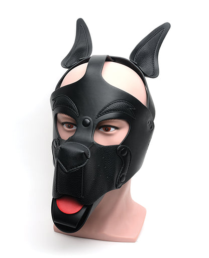 The 665 Playful Pup Hood in Black | Kinkly Shop