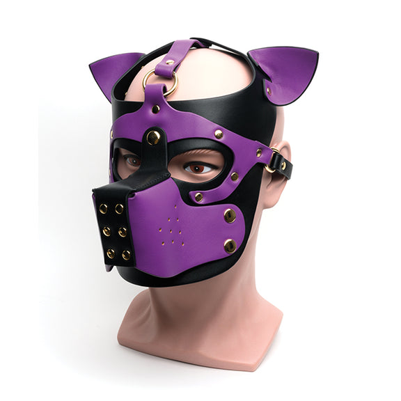 665 Bondage Pup Hood in Black/Purple | Kinkly Shop