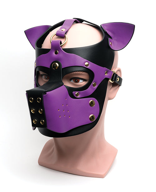 665 Bondage Pup Hood in Black/Purple | Kinkly Shop