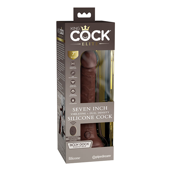 King Cock Elite Dual Density Vibrating Silicone Cock with remote
