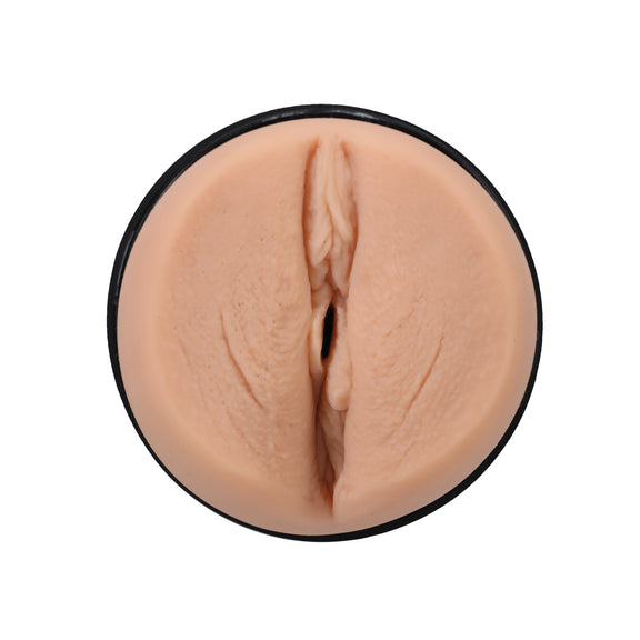Close-up of the vulva orifice of the Main Squeeze - Jewelz Blu. The stroker is modeled directly from Jewelz' own vulva. | Kinkly