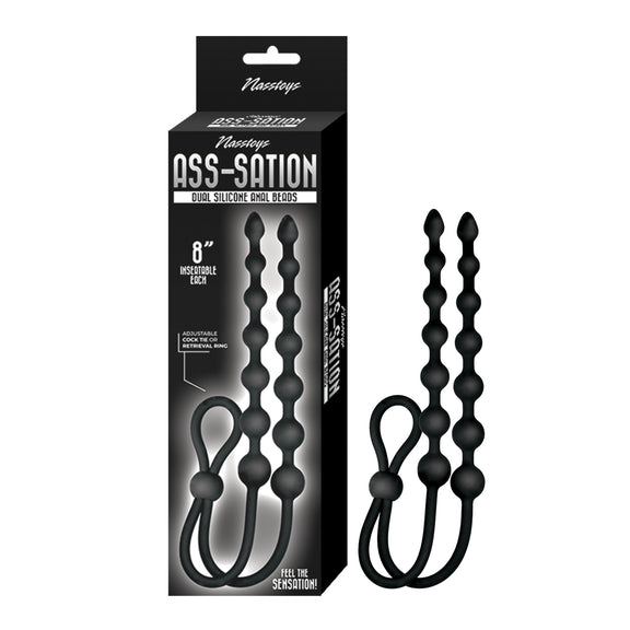 Ass-sation Dual-Ended Anal Beads - Black