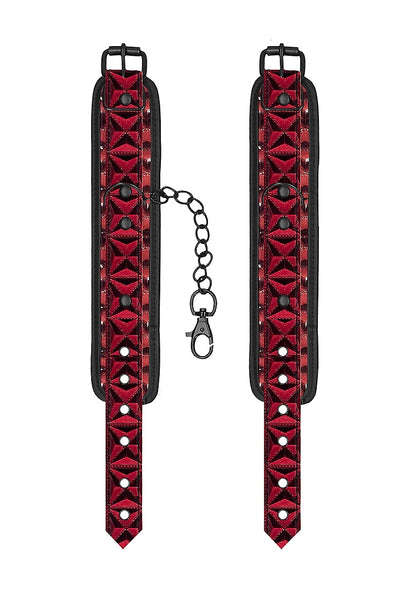 Ouch! luxury hand cuffs burgundy