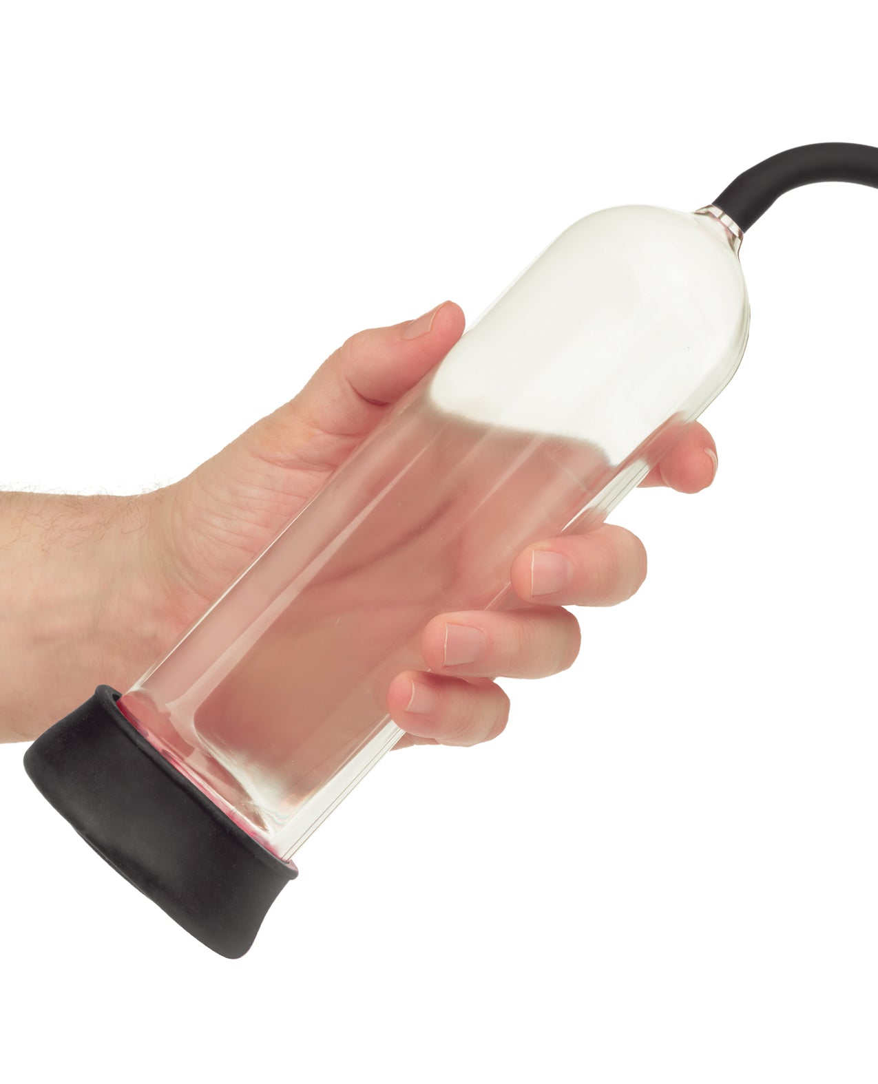 Peak Magnified Gauged Penis Pump System w/Cock & Ball Ring - Black