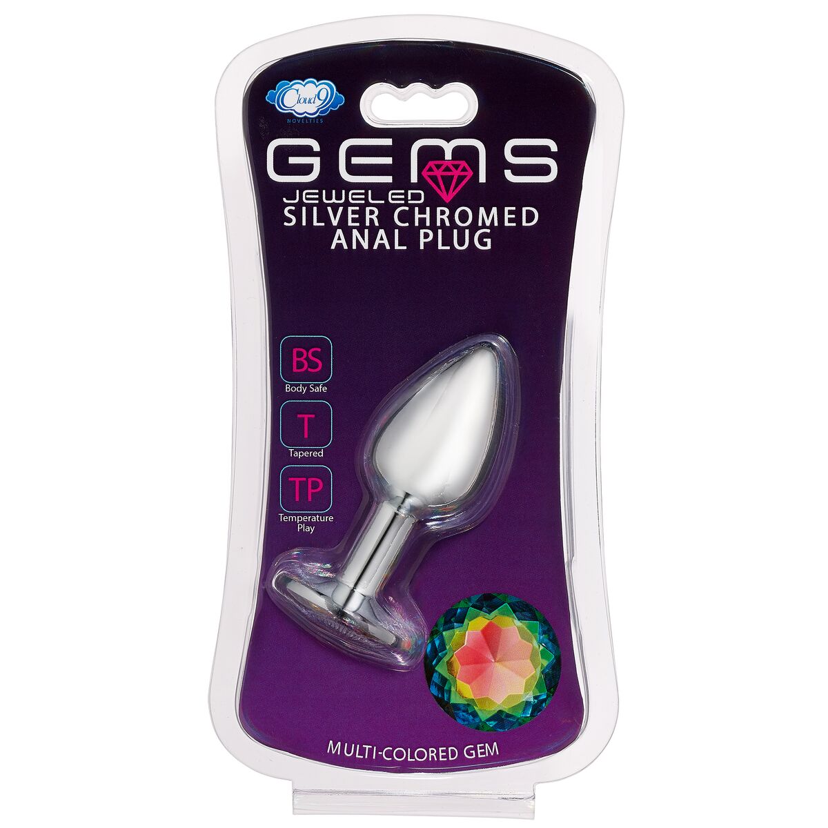 Cloud 9 gems silver chromed anal plug