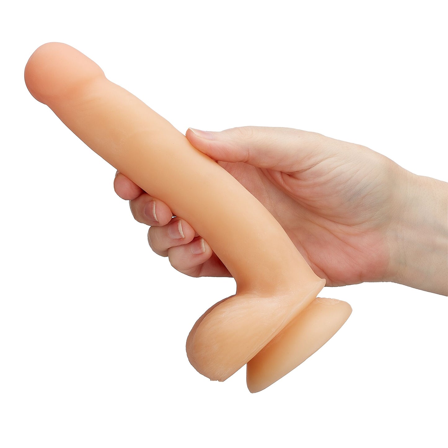 Cloud 9 dual density dildo 6in w/ balls tan/ mocha