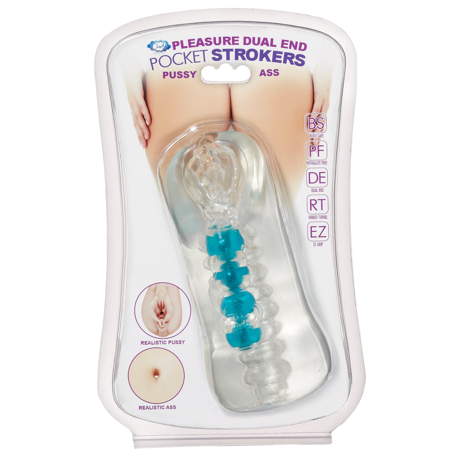 Cloud 9 double ended beaded stroker clear