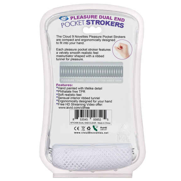 Cloud 9 double ended beaded stroker clear