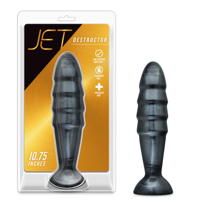 Jet destructor carbon metallic black butt plug