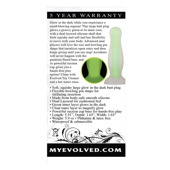 Evolved Luminous Anal Plug Large - Green