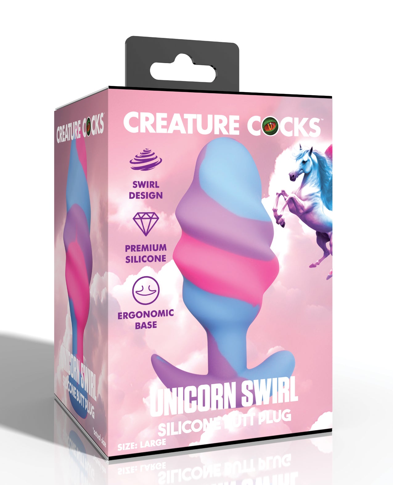 Creature Cocks - Unicorn Swirl Silicone Butt Plug