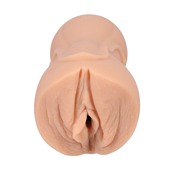 Close-up of  the entrance and orifice of the Signature Strokers - Sybil stroker. The stroker is molded after the porn star's vulva. | Kinkly Shop