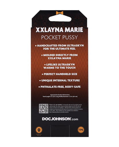 Backside of the packaging for the Signature Strokers - Xxlayna Marie | Kinkly Shop