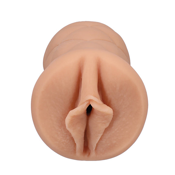 Close-up of the orifice and entrance of the Signature Strokers - Stella Barey stroker. The entrance is molded directly from the porn star's vulva. | Kinkly Shop