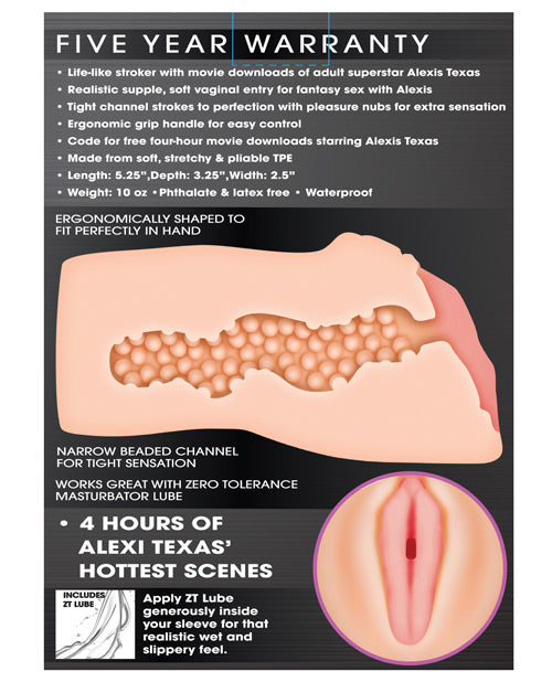 Packaging for the Zero Tolerance Alexis Texas Vagina | Kinkly Shop