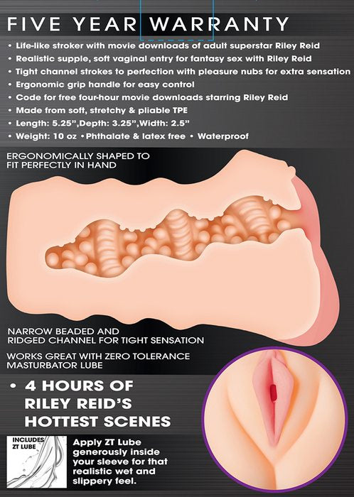 Packaging for the Zero Tolerance Riley Reid Vagina | Kinkly Shop