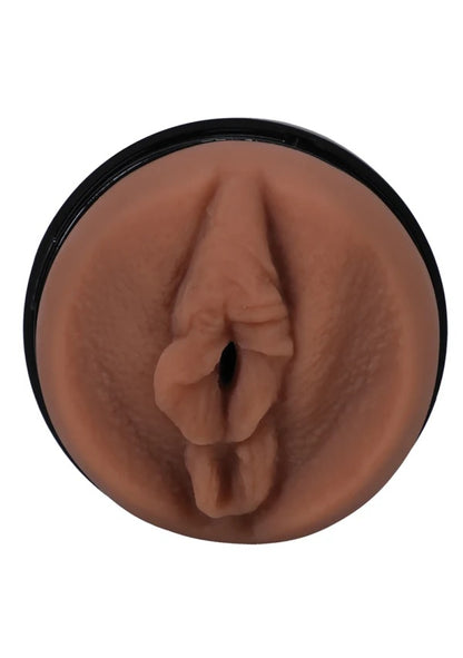 Close-up of the vulva of the Main Squeeze - Scarlit Scandal stroker. It's molded directly from the porn star's vulva. | Kinkly Shop