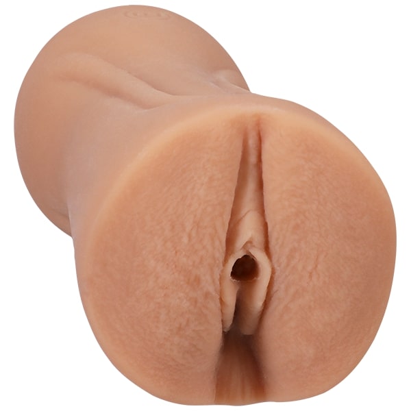 Close-up of the orifice and entrance of the Signature Strokers @ms_puiyi stroker. The entrance is molded directly from the porn star's vulva. | Kinkly Shop