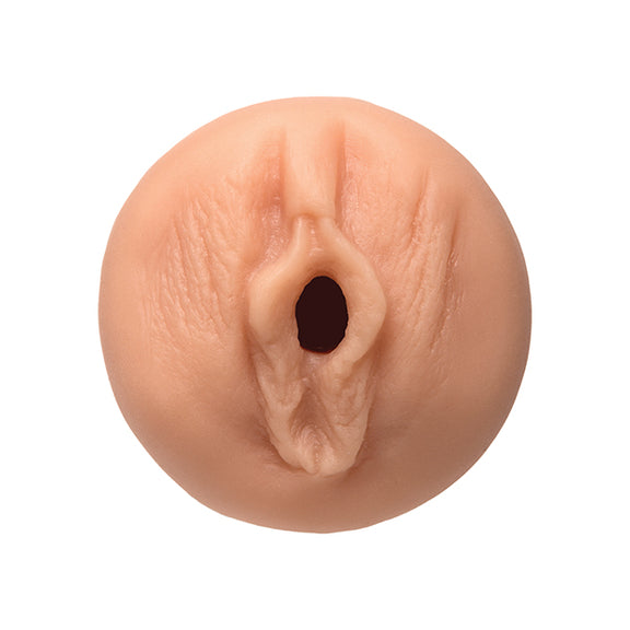 Close-up of the Main Squeeze - Dani Daniels stroker. The vulva looks very realistic. | Kinkly Shop