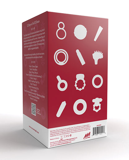 Backside of the packaging for the Screaming O 12 Days Of SeXXXmas kit | Kinkly Shop