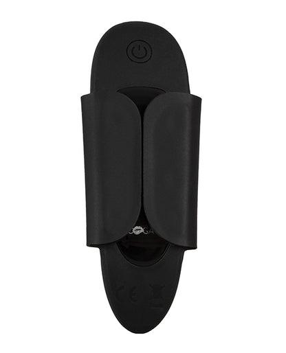 The GoGasm Panty Vibrator with the two magnetic "wings" closed. These wings would normally close around the gusset of a panty to hold the GoGasm Panty Vibrator in place for wearing. | Kinkly Shop