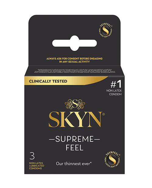SKYN Non-Latex Supreme Feel Condoms in a 3 count box. | Kinkly Shop