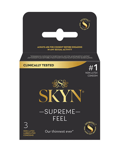 SKYN Non-Latex Supreme Feel Condoms in a 3 count box. | Kinkly Shop