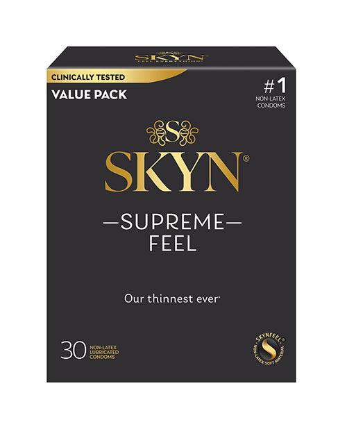 SKYN Non-Latex Supreme Feel Condoms in a 30 count box. | Kinkly Shop
