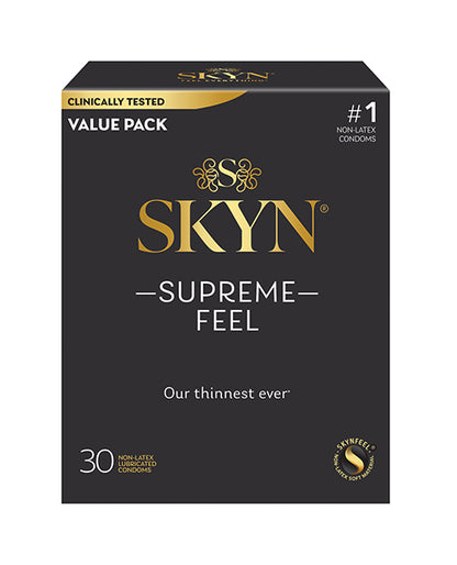 SKYN Non-Latex Supreme Feel Condoms in a 30 count box. | Kinkly Shop