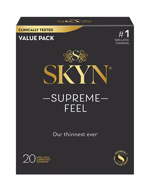 SKYN Non-Latex Supreme Feel Condoms in a 20 count box. | Kinkly Shop