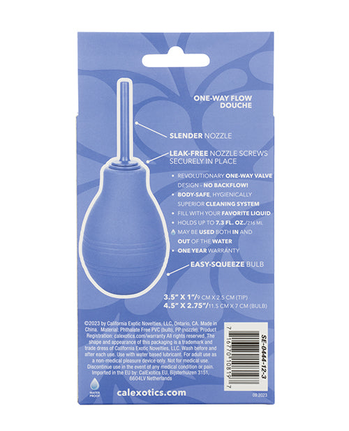 The backside of the packaging of the Cheeky One Way Flow Enema Bulb | Kinkly Shop