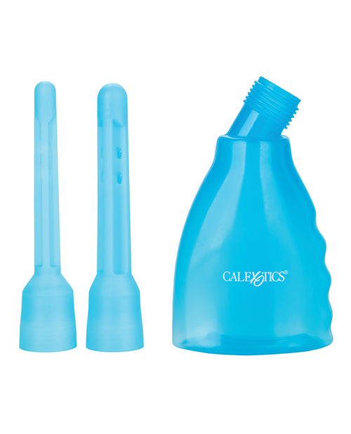The Ultimate Douche with its two nozzle tips in Blue against a plain white background | Kinkly Shop