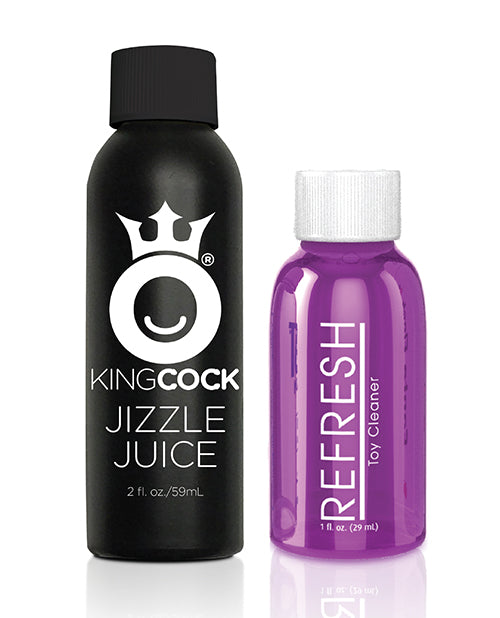 The Jizzle Juice and Refresh Toy Cleaner that comes with th King Cock 8" Squirting dildo | Kinkly Shop