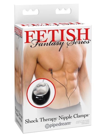 Packaging for the Fetish Fantasy Shock Therapy Nipple Clamps | Kinkly Shop