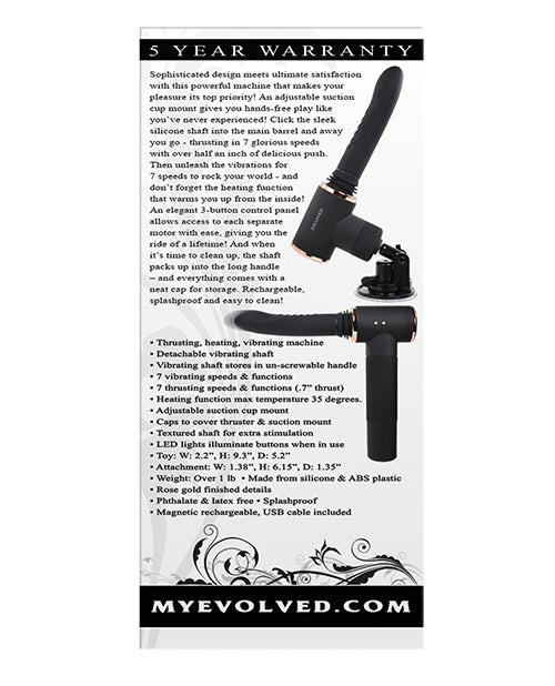 Backside of the Evolved Too Hot to Handle Thrusting Machine packaging | Kinkly Shop