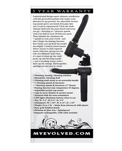Backside of the Evolved Too Hot to Handle Thrusting Machine packaging | Kinkly Shop