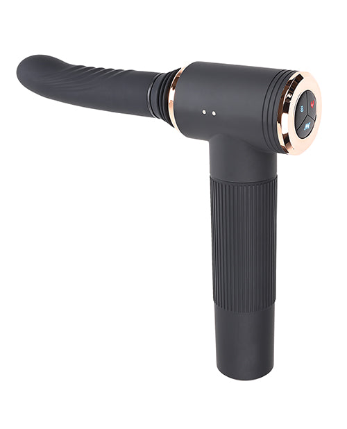 Side view of the Evolved Too Hot to Handle Thrusting Machine. The backside of the thrusting machine has three buttons on it. | Kinkly Shop