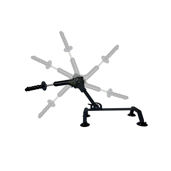 A shadowed image of the Body Dock Pro Suction-Cup Machine shows all of the different angles that the sex machine can take on. | Kinkly Shop