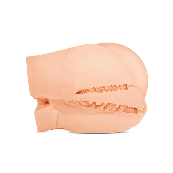 Cross-section of the Luvdollz Remote Control Fuck Buddy showcases the two internal channels. Both the vaginal and anal channel have different textures and tightnesses to them. | Kinkly Shop